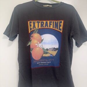 Pull and Bear Charcoal Gray Graphic T-Shirt